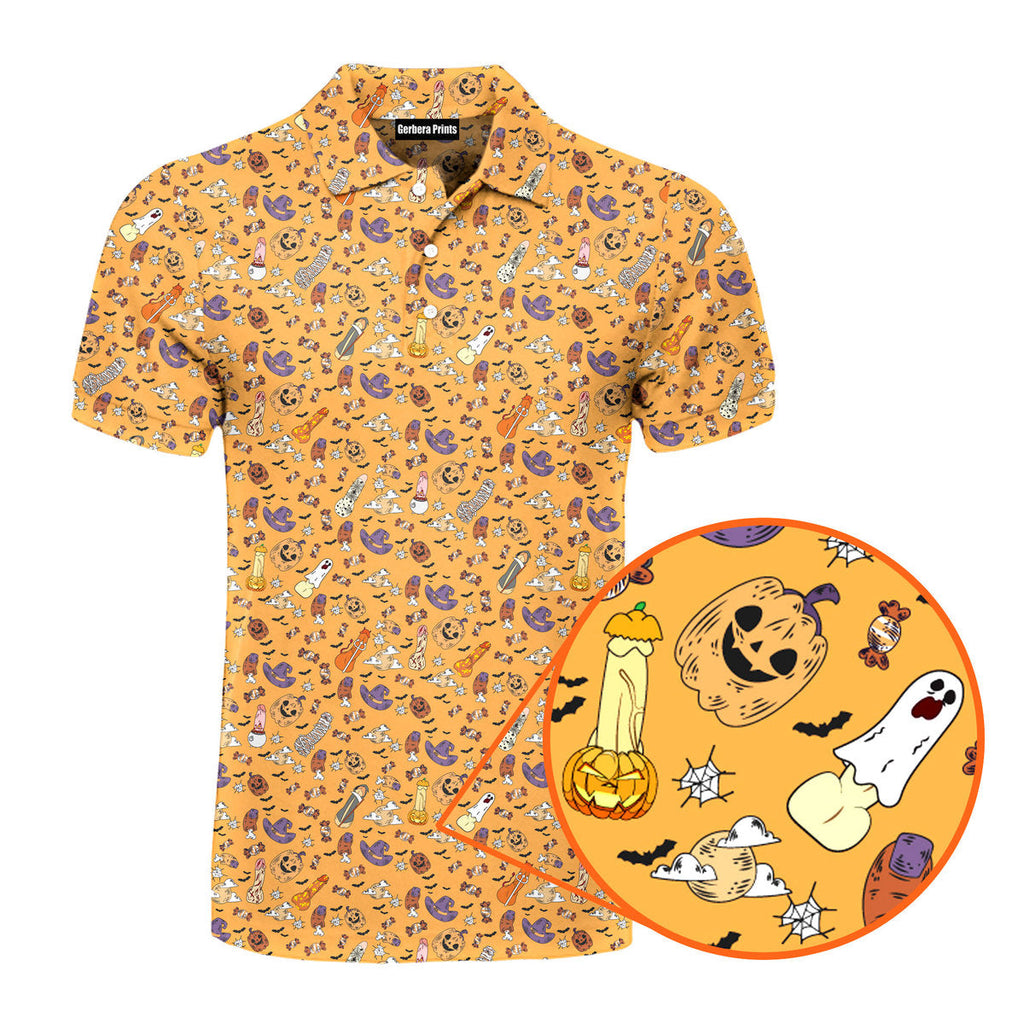 Trick or Meat Halloween Surprise - Funny Golf Polo Shirt-Polo Shirt For Men-Gerbera Prints