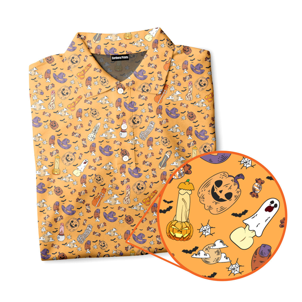 Trick or Meat Halloween Surprise - Funny Golf Polo Shirt-Polo Shirt For Men-Gerbera Prints