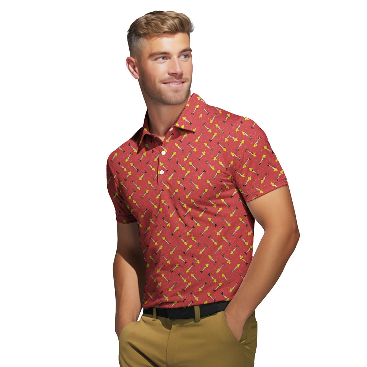 The Fragile Leg Lamp - Funny Golf Polo Shirt-Polo Shirt For Men-Gerbera Prints