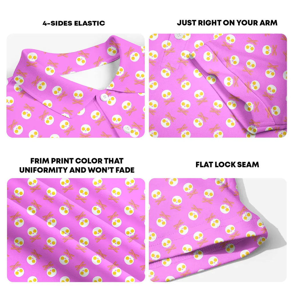 Fried Egg Bacon-Polo Shirt For Men-Gerbera Prints
