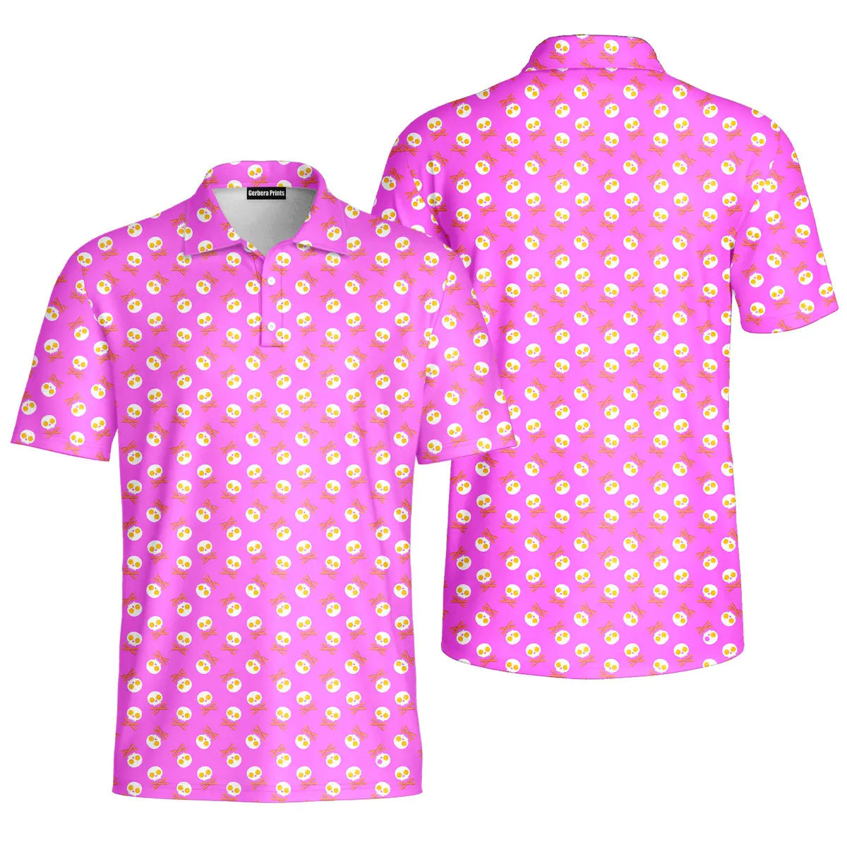 Fried Egg Bacon-Polo Shirt For Men-Gerbera Prints