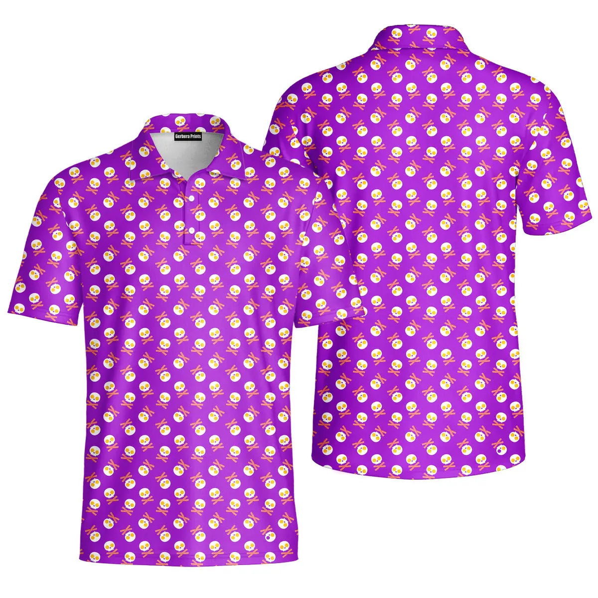 Fried Egg Bacon-Polo Shirt For Men-Gerbera Prints