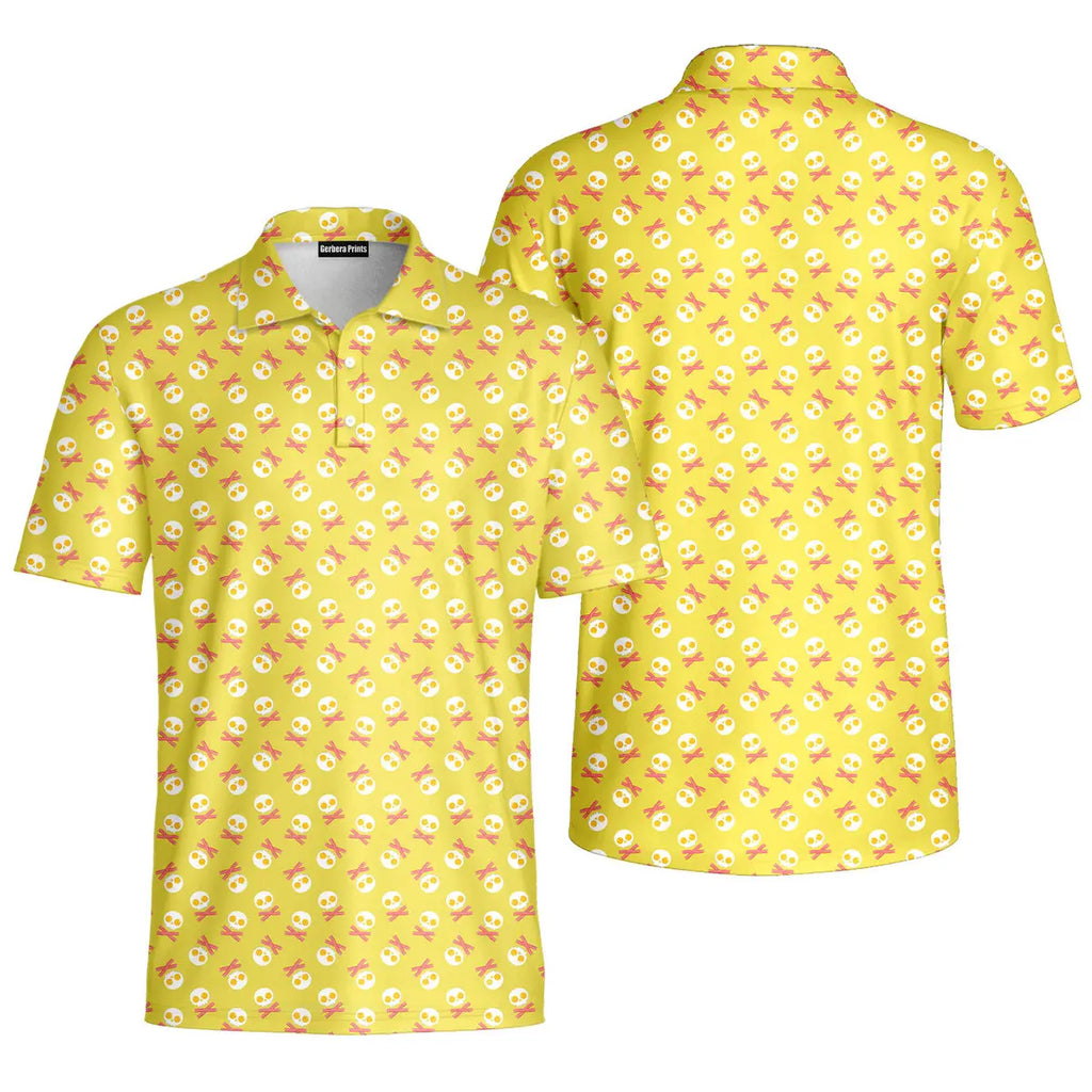 Fried Egg Bacon-Polo Shirt For Men-Gerbera Prints