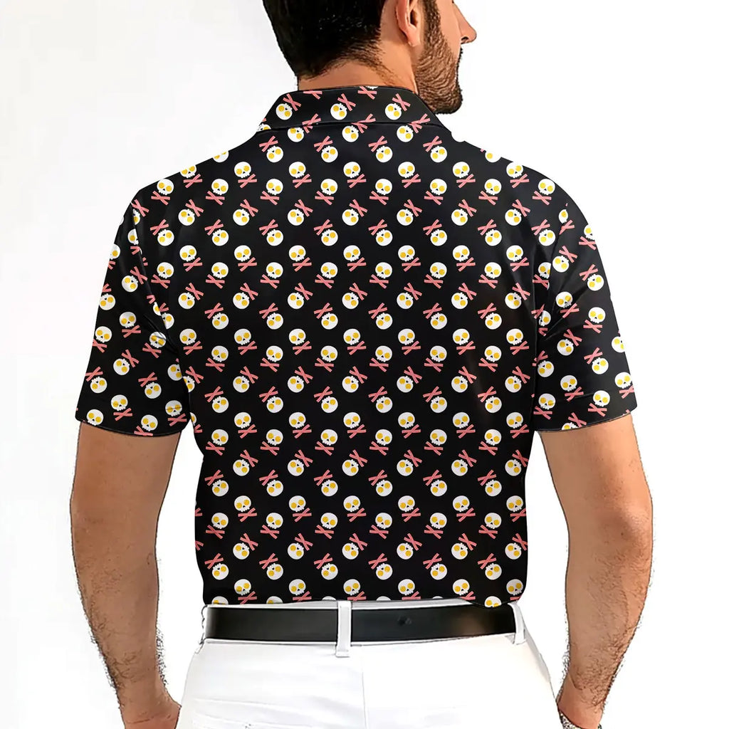 Fried Egg Bacon-Polo Shirt For Men-Gerbera Prints