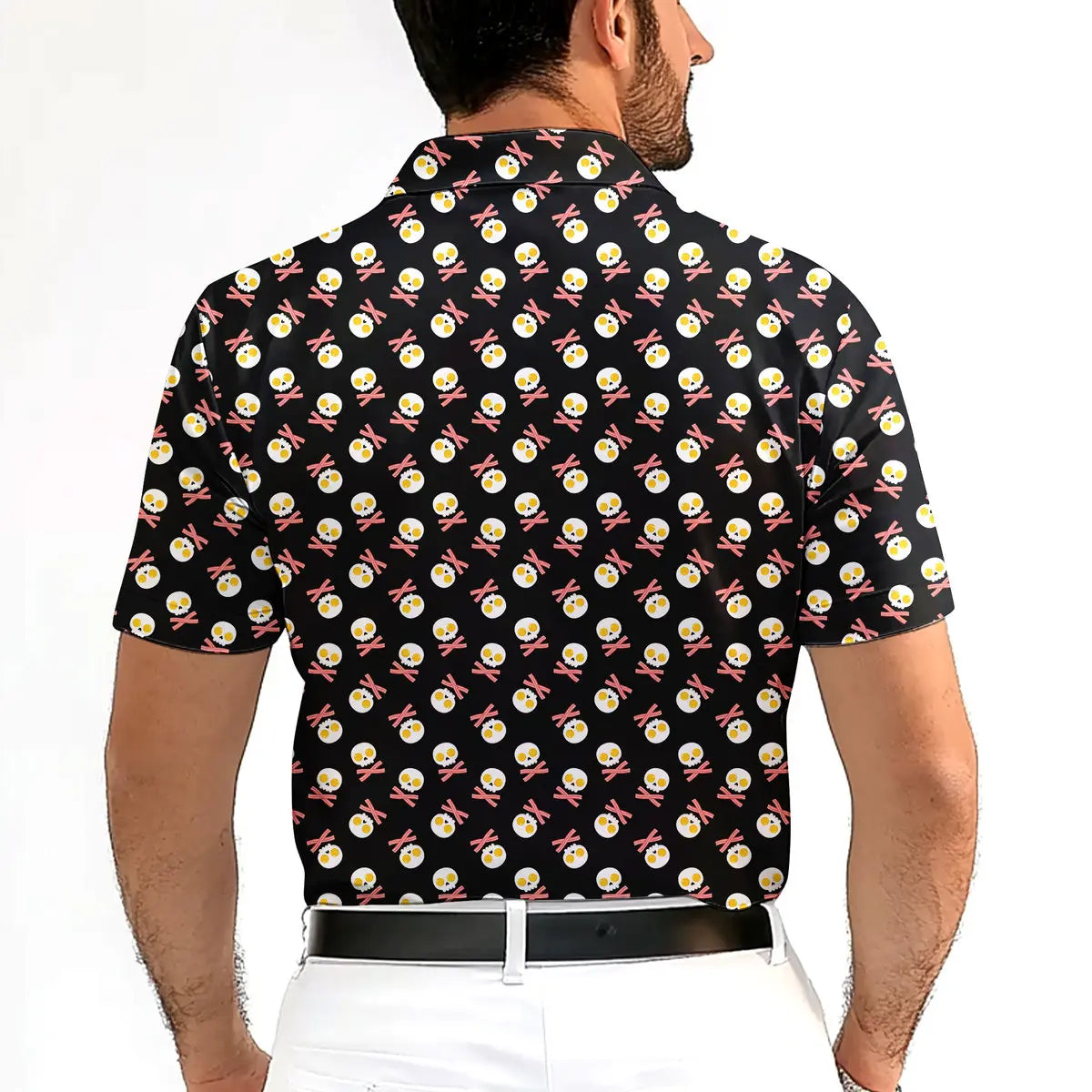 Fried Egg Bacon-Polo Shirt For Men-Gerbera Prints