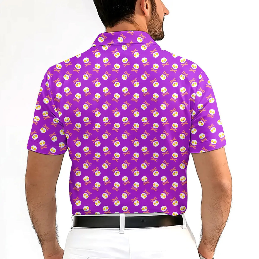 Fried Egg Bacon-Polo Shirt For Men-Gerbera Prints