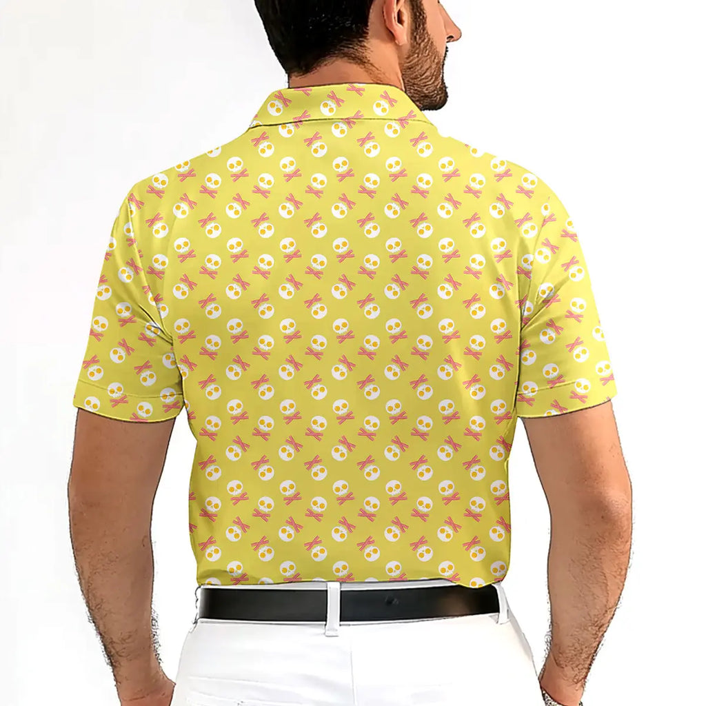 Fried Egg Bacon-Polo Shirt For Men-Gerbera Prints
