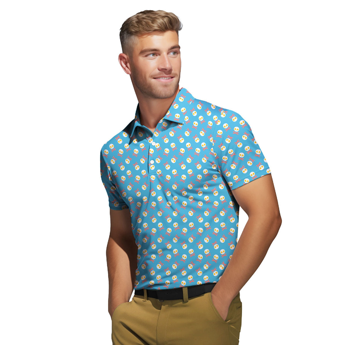 Fried Egg Bacon - Funny Golf Polo Shirt-Polo Shirt For Men-Gerbera Prints