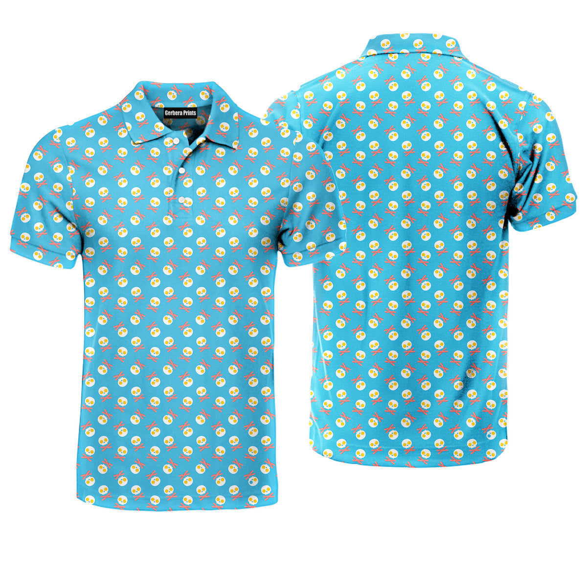 Fried Egg Bacon - Funny Golf Polo Shirt-Polo Shirt For Men-Gerbera Prints