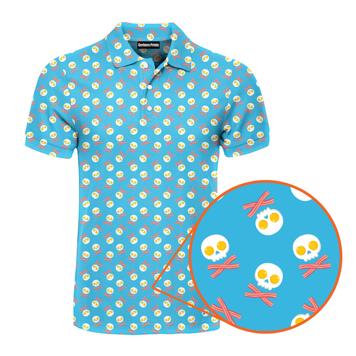 Fried Egg Bacon - Funny Golf Polo Shirt-Polo Shirt For Men-Gerbera Prints