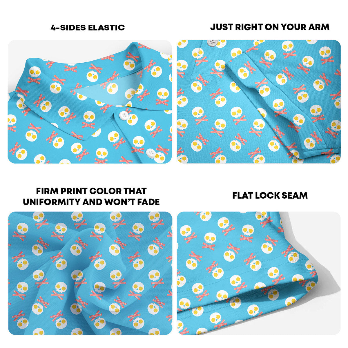 Fried Egg Bacon - Funny Golf Polo Shirt