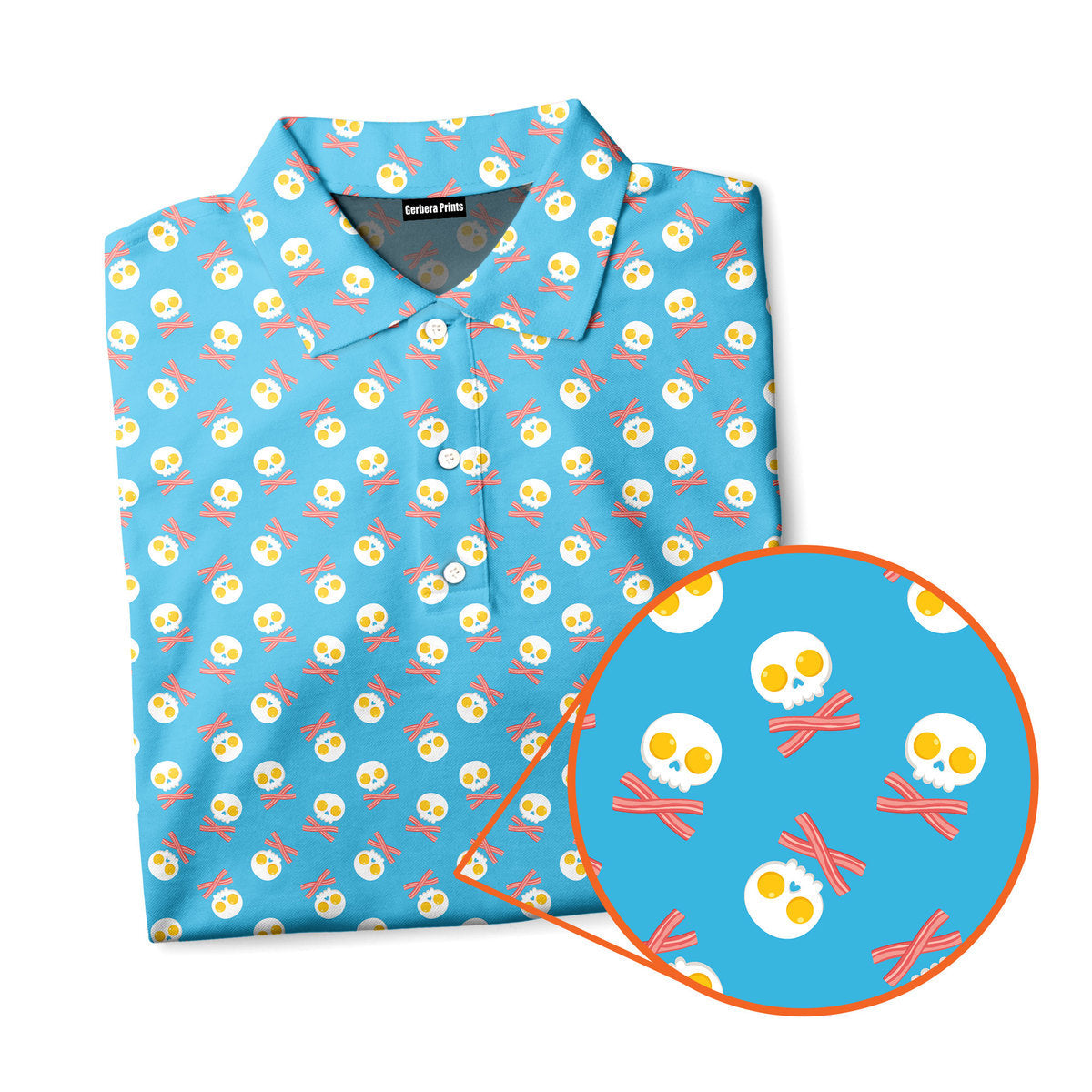 Fried Egg Bacon - Funny Golf Polo Shirt-Polo Shirt For Men-Gerbera Prints
