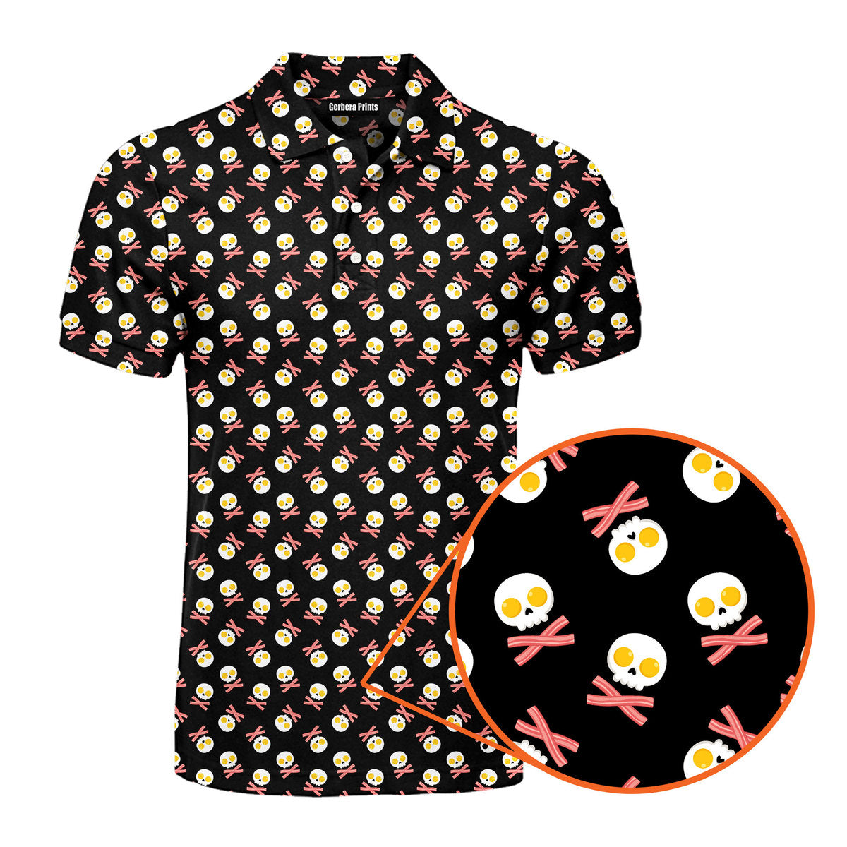 Fried Egg Bacon - Funny Golf Polo Shirt-Polo Shirt For Men-Gerbera Prints