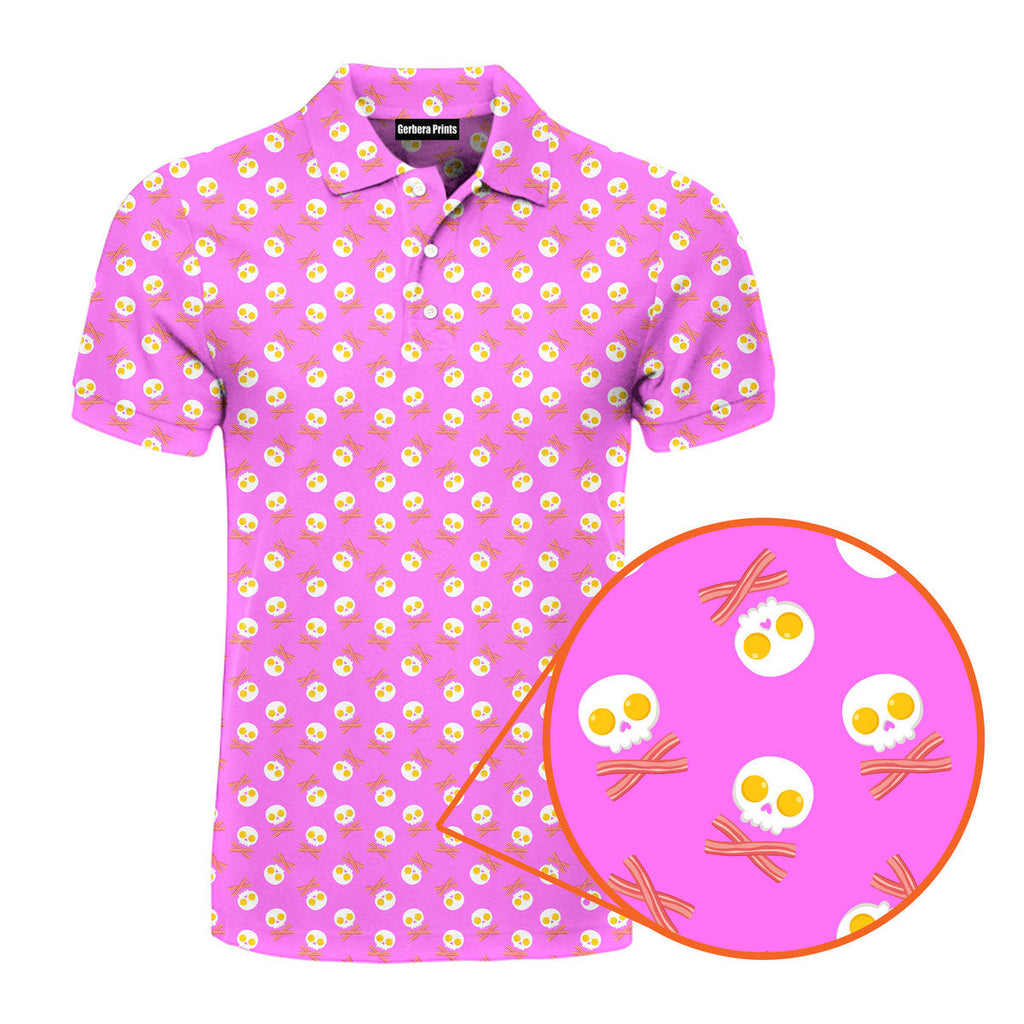 Fried Egg Bacon - Funny Golf Polo Shirt-Polo Shirt For Men-Gerbera Prints
