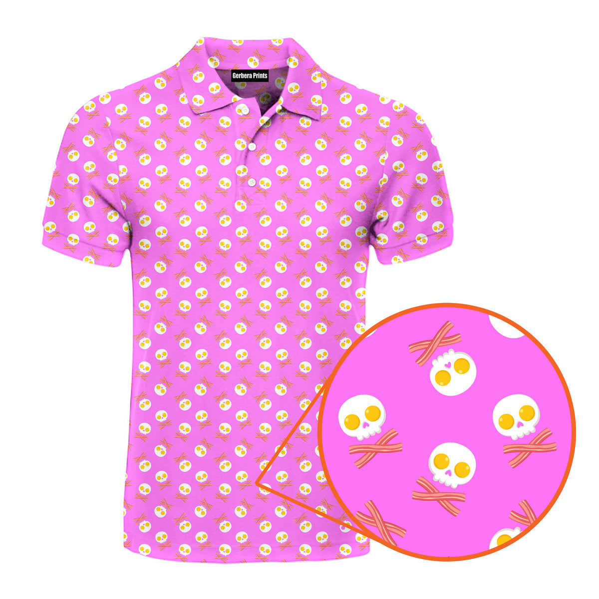 Fried Egg Bacon - Funny Golf Polo Shirt-Polo Shirt For Men-Gerbera Prints