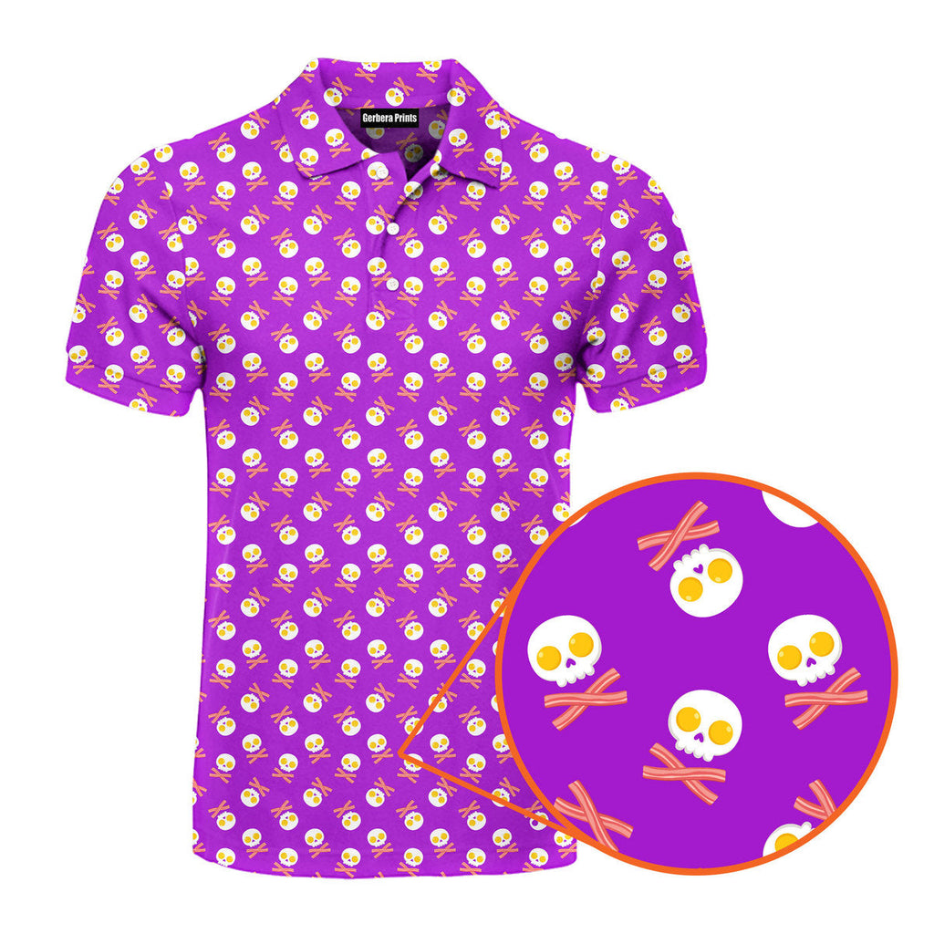 Fried Egg Bacon - Funny Golf Polo Shirt-Polo Shirt For Men-Gerbera Prints