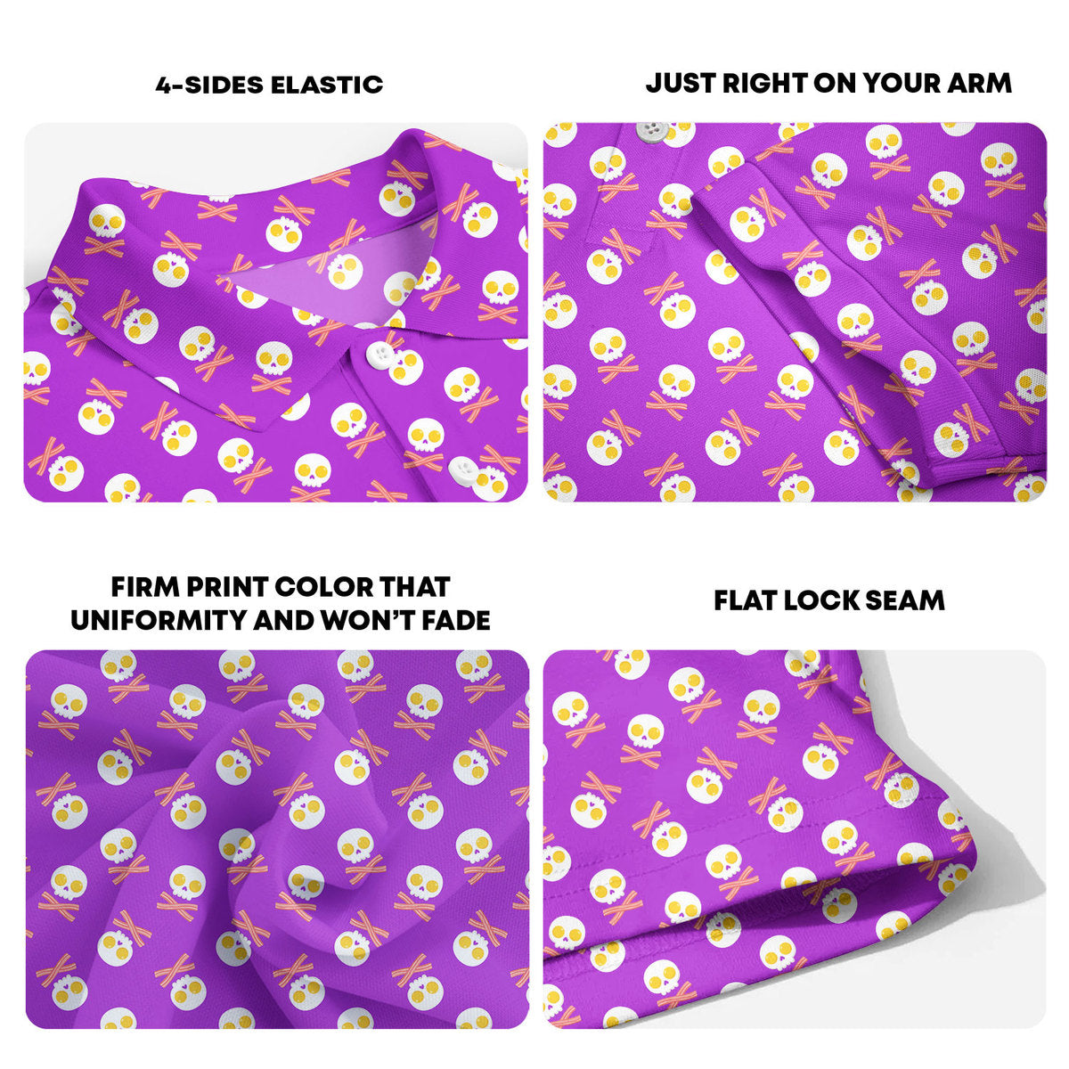 Fried Egg Bacon - Funny Golf Polo Shirt