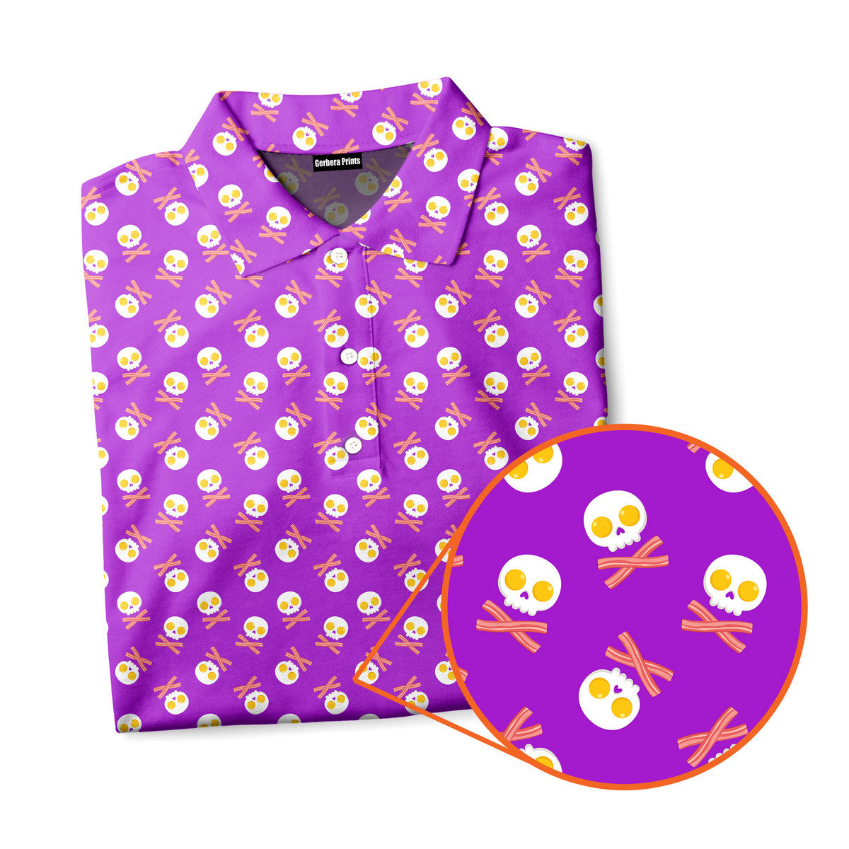 Fried Egg Bacon - Funny Golf Polo Shirt-Polo Shirt For Men-Gerbera Prints