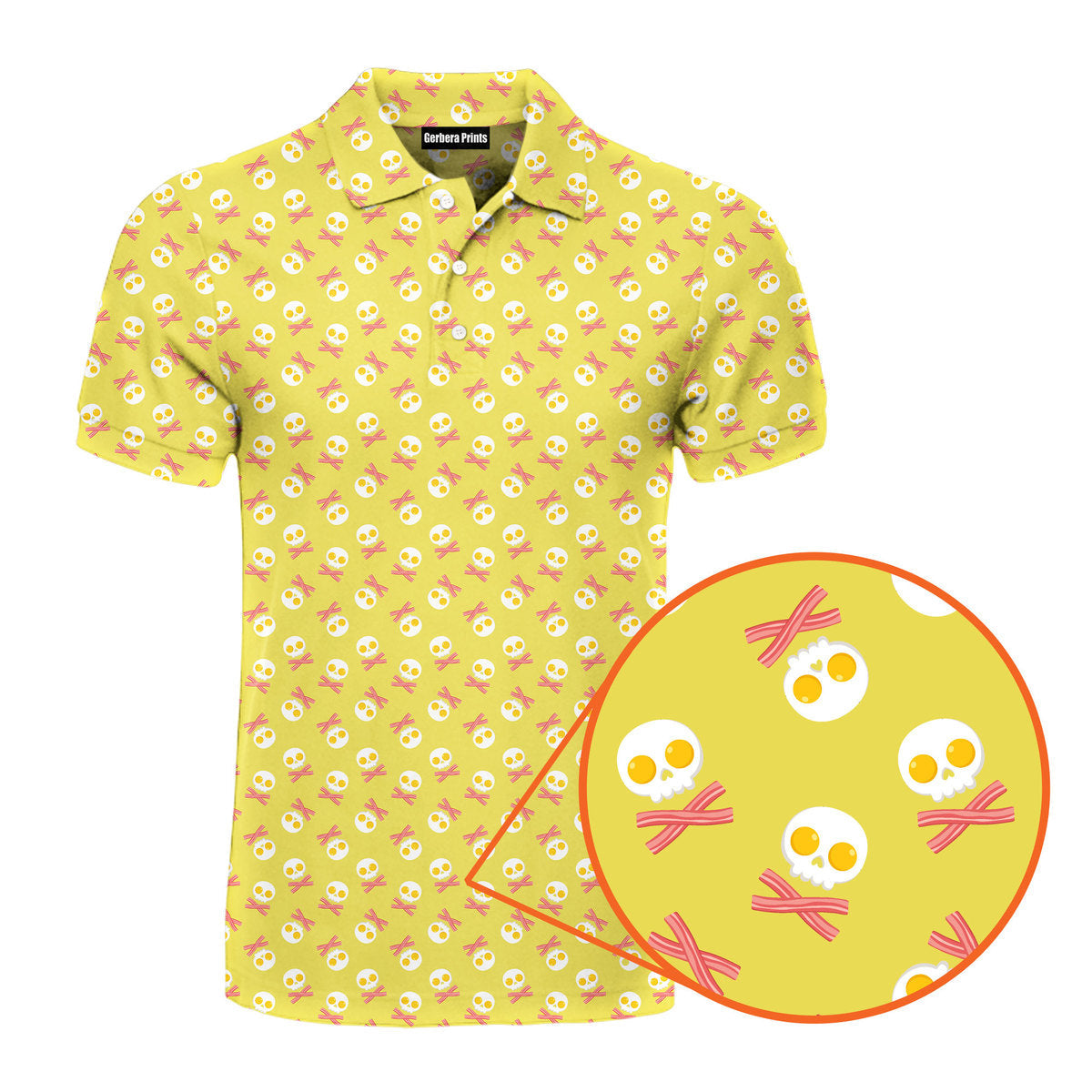 Fried Egg Bacon - Funny Golf Polo Shirt-Polo Shirt For Men-Gerbera Prints