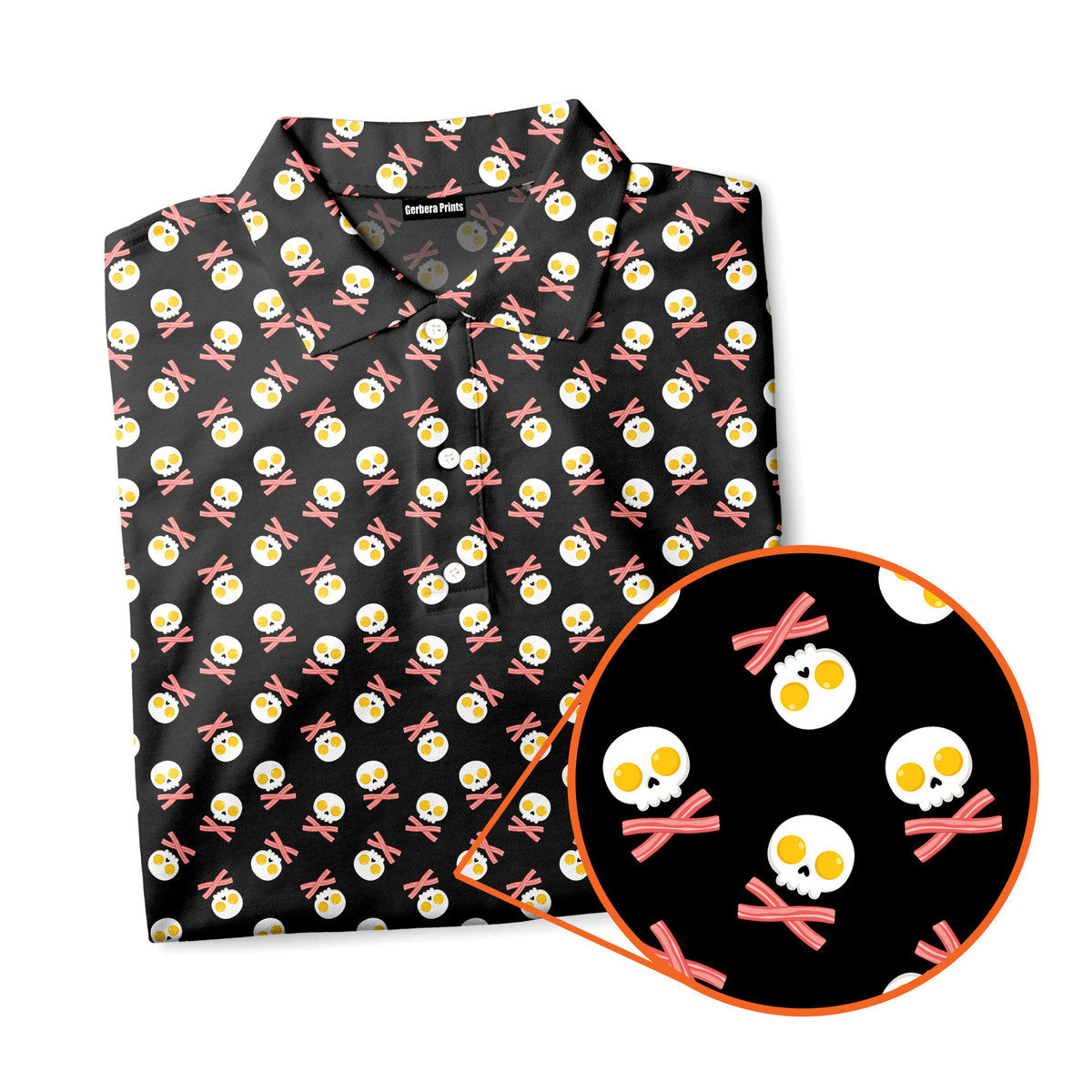 Fried Egg Bacon - Funny Golf Polo Shirt-Polo Shirt For Men-Gerbera Prints