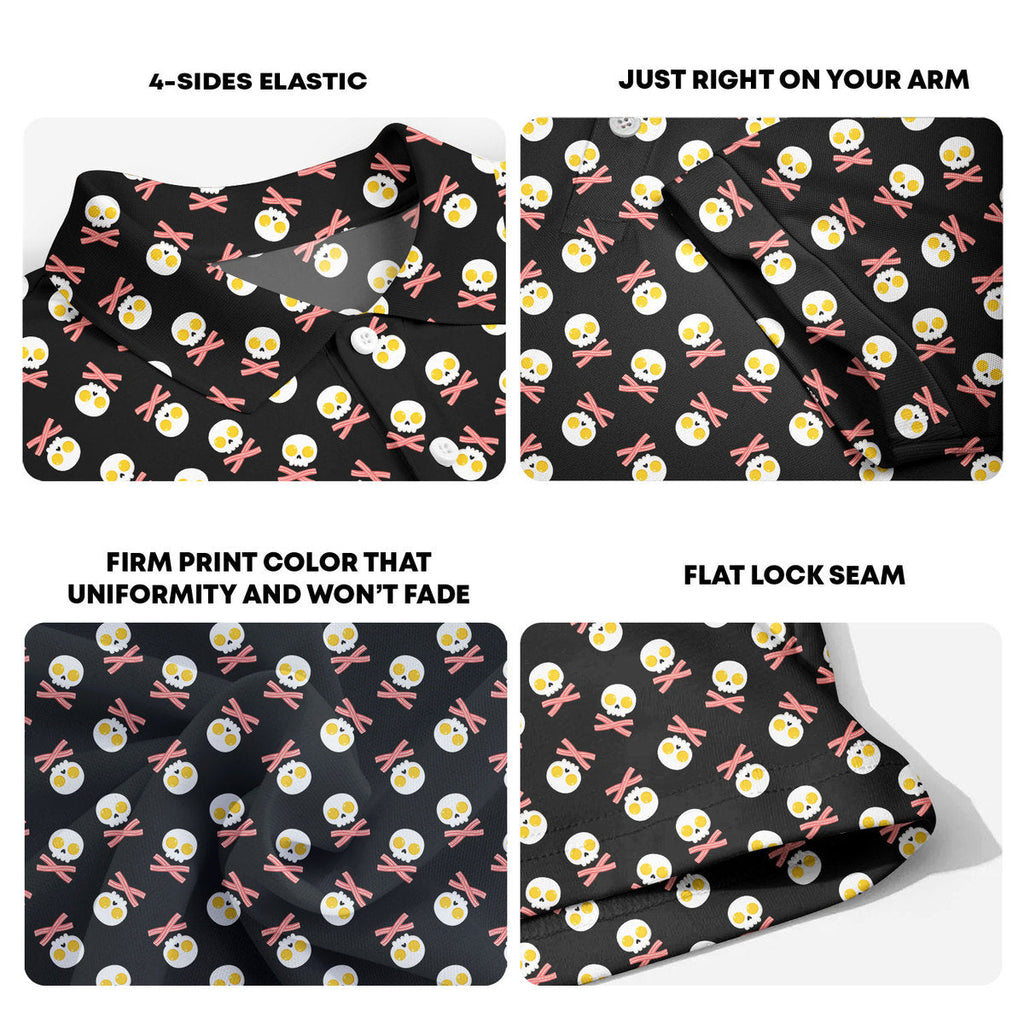 Fried Egg Bacon - Funny Golf Polo Shirt-Polo Shirt For Men-Gerbera Prints