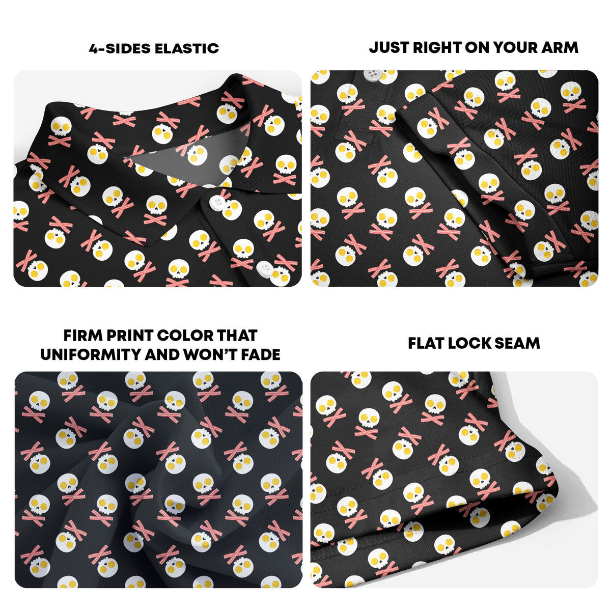 Fried Egg Bacon - Funny Golf Polo Shirt-Polo Shirt For Men-Gerbera Prints
