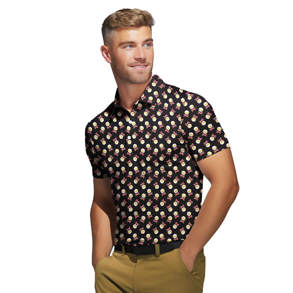 Fried Egg Bacon - Funny Golf Polo Shirt-Polo Shirt For Men-Gerbera Prints