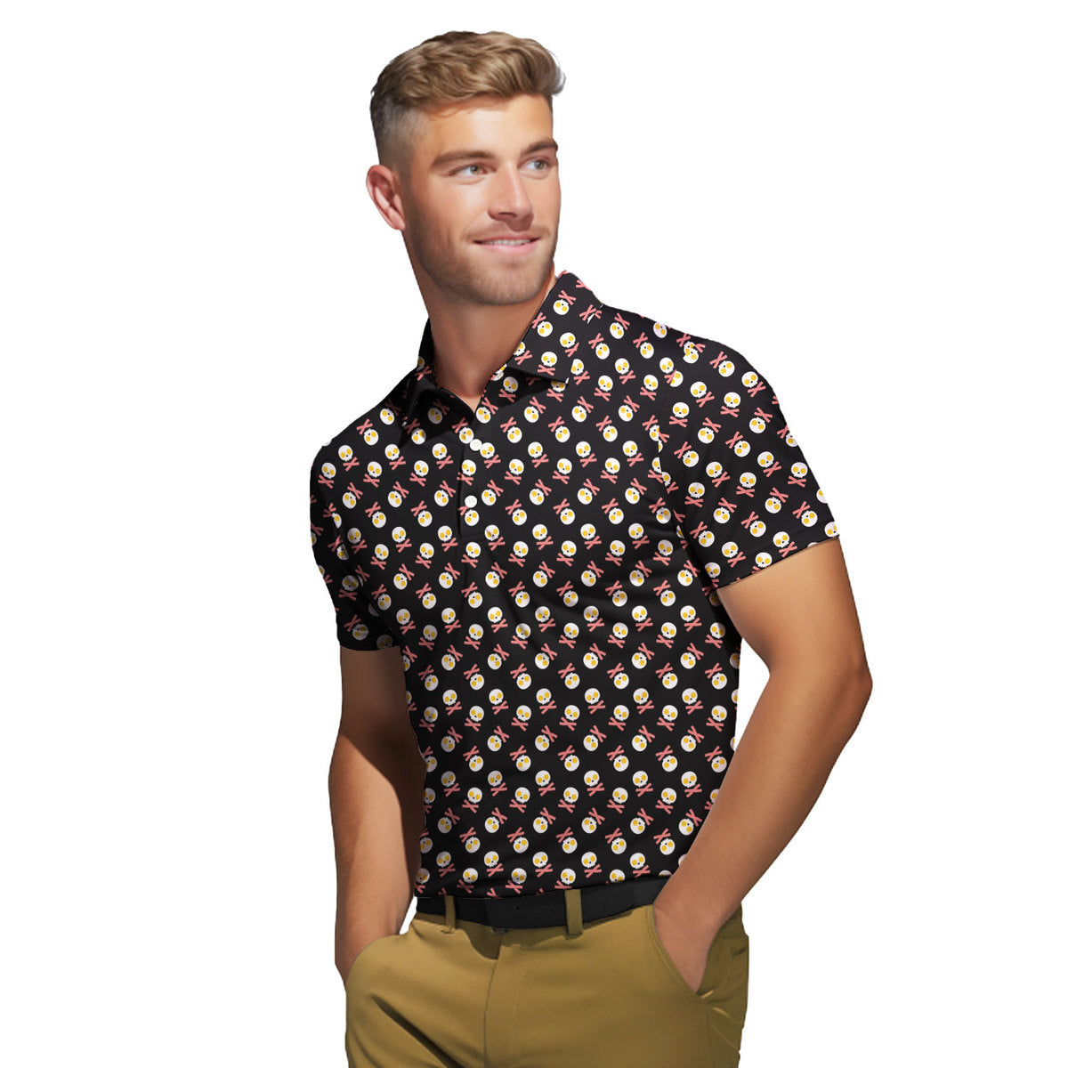 Fried Egg Bacon - Funny Golf Polo Shirt-Polo Shirt For Men-Gerbera Prints