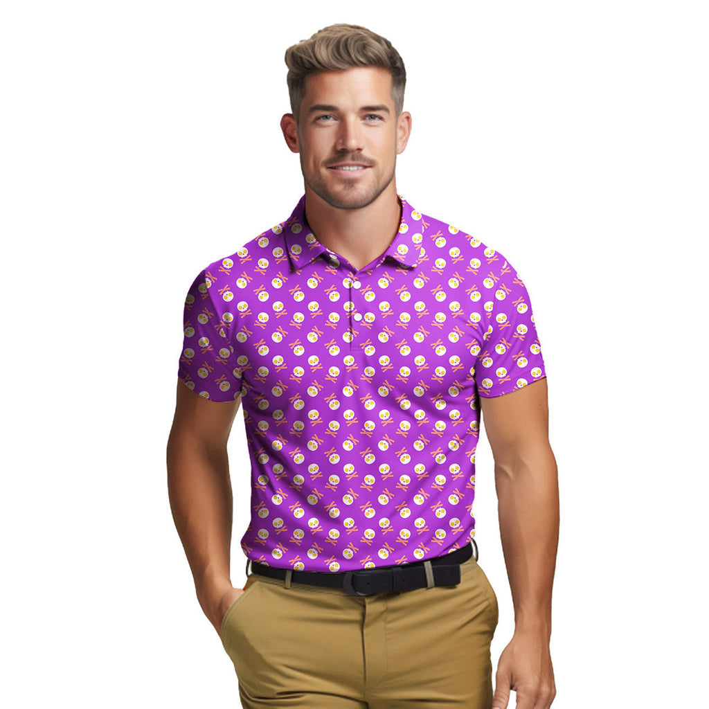 Fried Egg Bacon - Funny Golf Polo Shirt-Polo Shirt For Men-Gerbera Prints