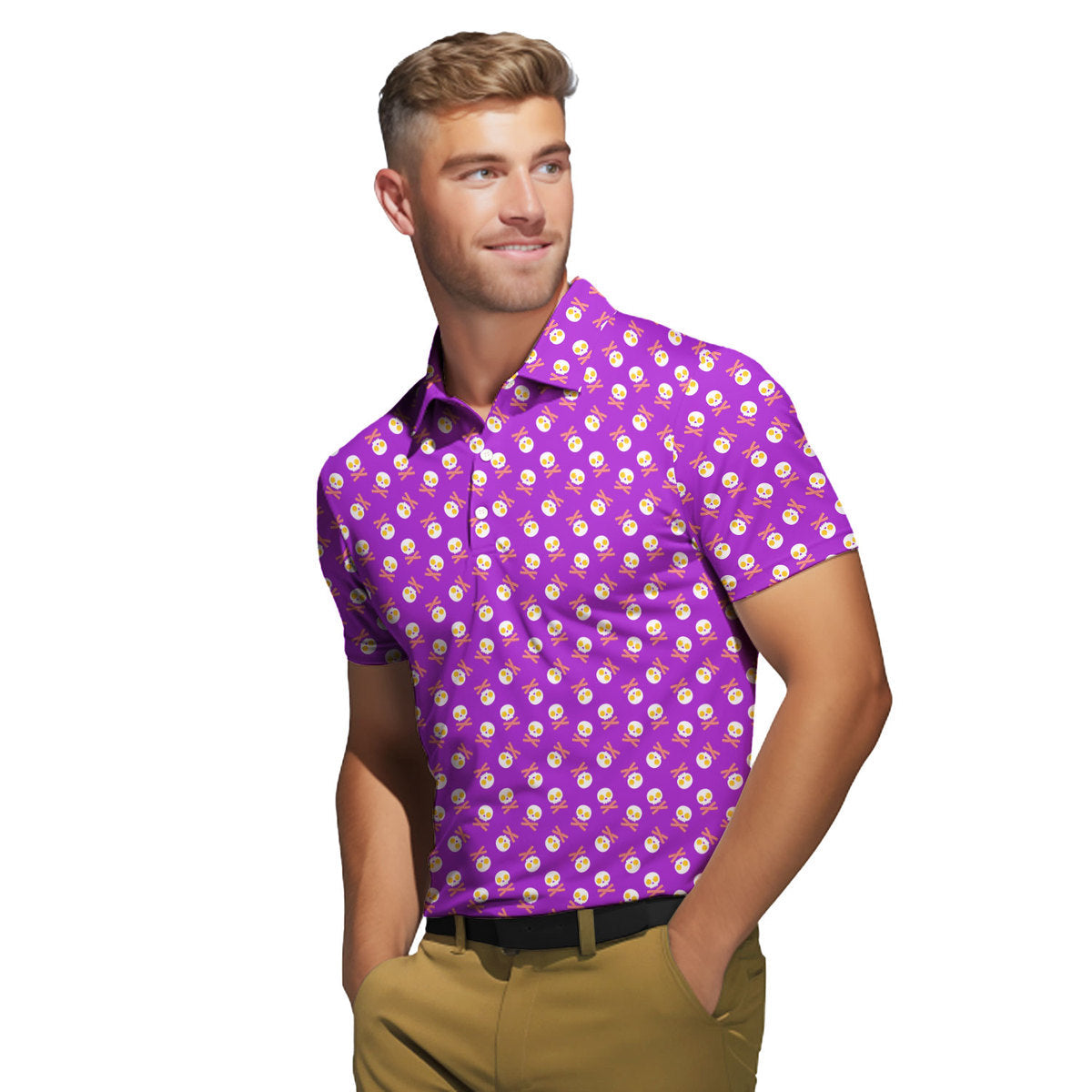 Fried Egg Bacon - Funny Golf Polo Shirt-Polo Shirt For Men-Gerbera Prints