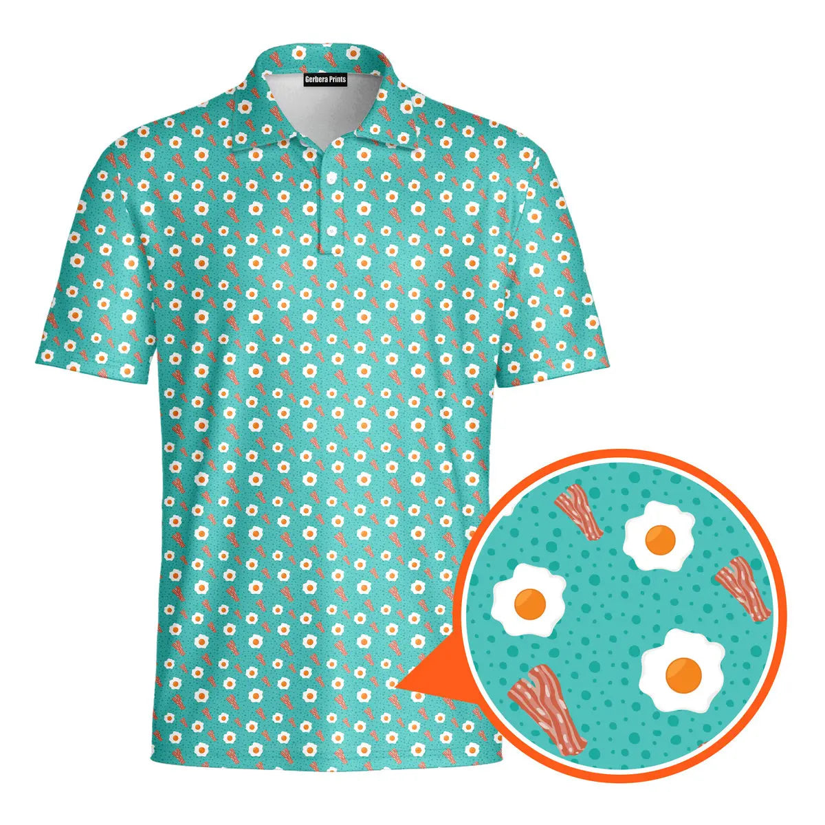 Breakfast Balls-Polo Shirt For Men-Gerbera Prints