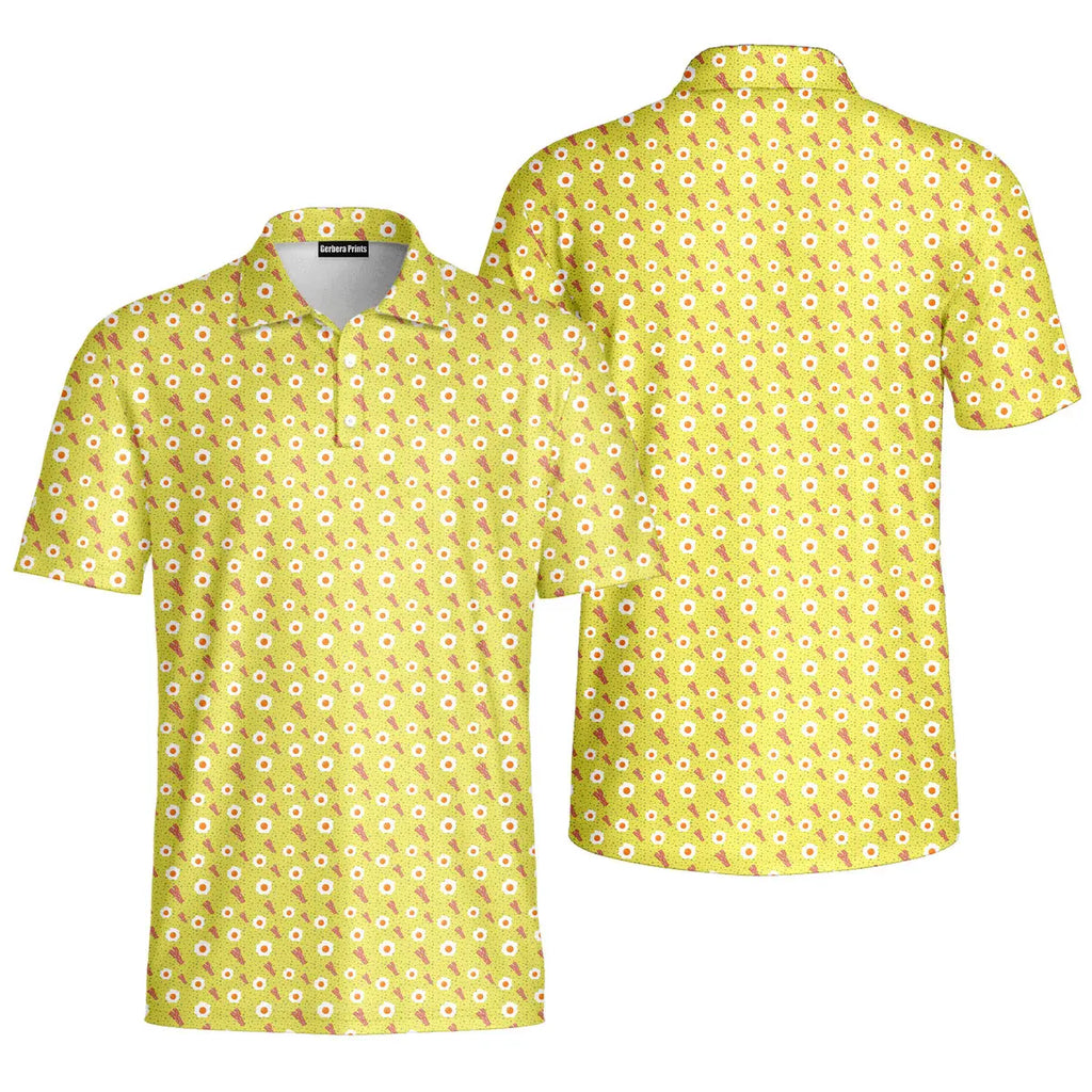 Breakfast Balls-Polo Shirt For Men-Gerbera Prints
