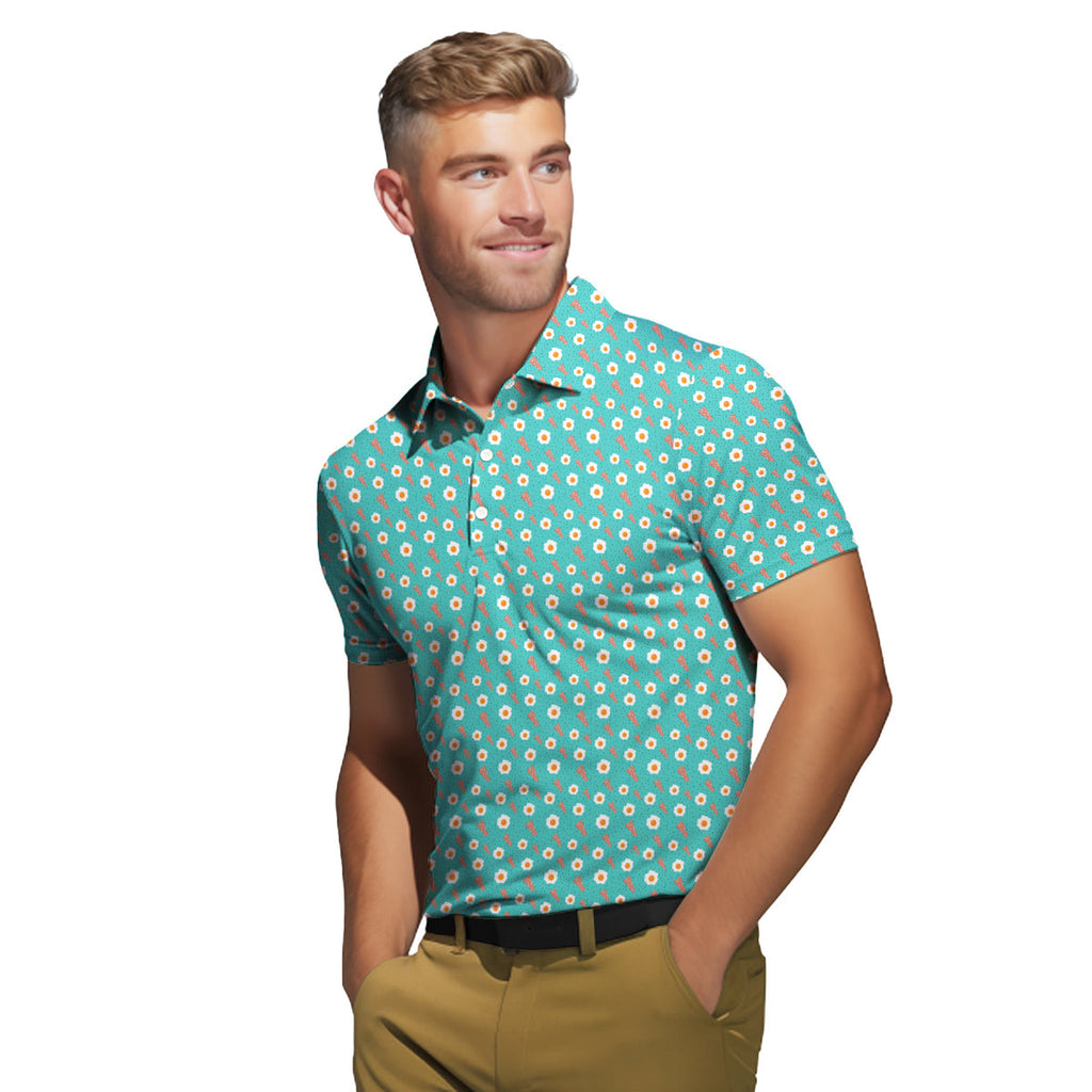 Breakfast Balls - Funny Golf Polo Shirt-Polo Shirt For Men-Gerbera Prints