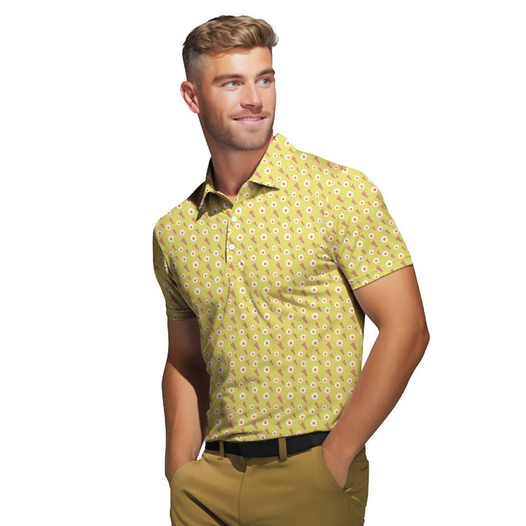Breakfast Balls - Funny Golf Polo Shirt-Polo Shirt For Men-Gerbera Prints