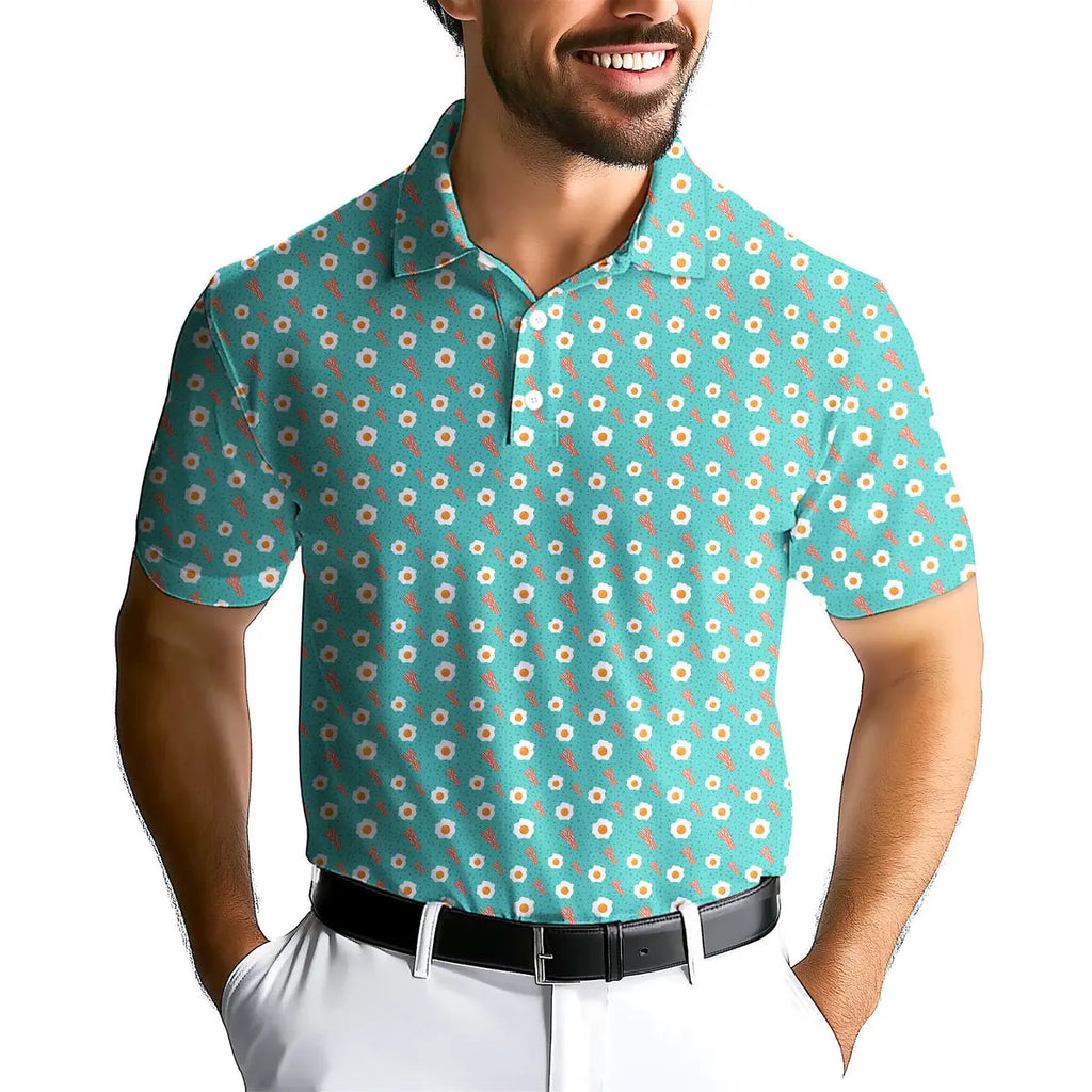 Breakfast Balls-Polo Shirt For Men-Gerbera Prints