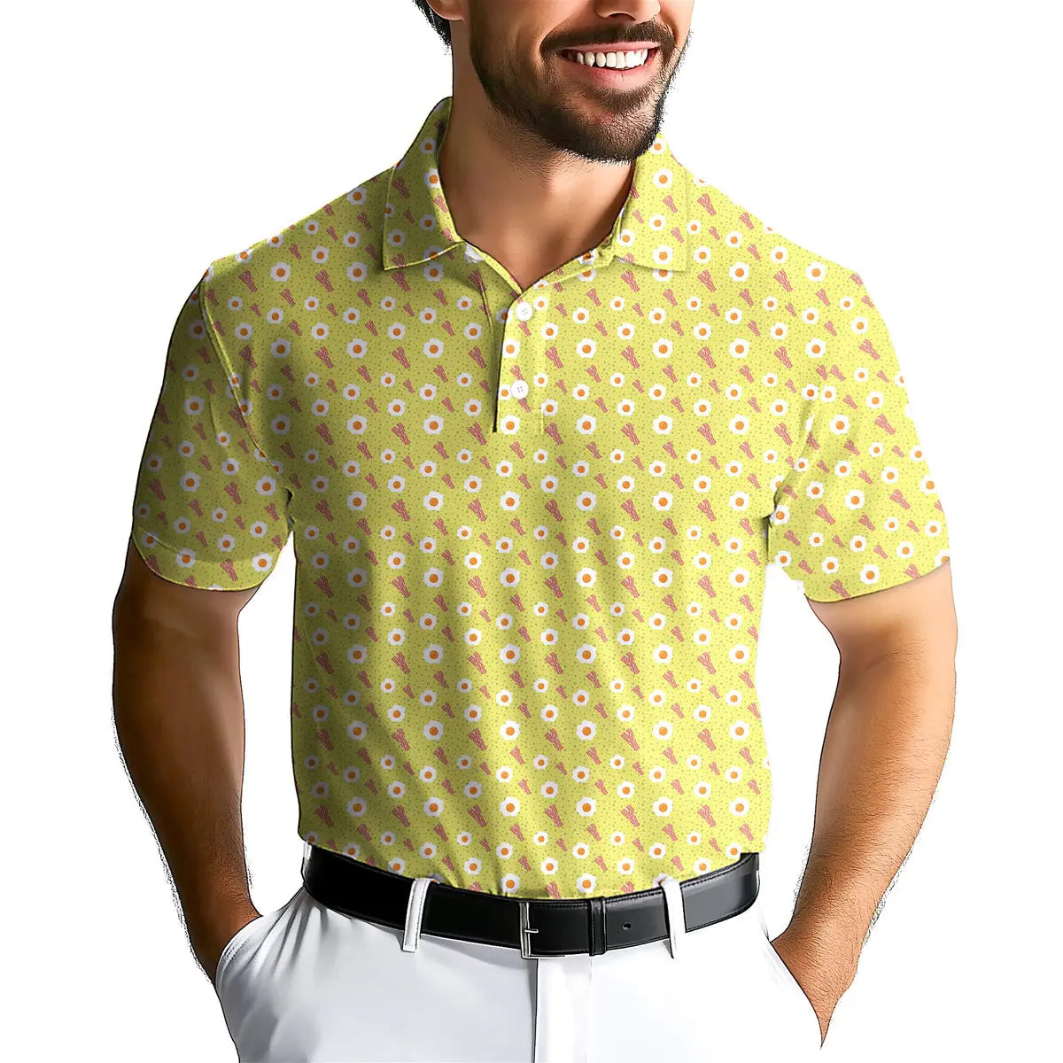 Breakfast Balls-Polo Shirt For Men-Gerbera Prints