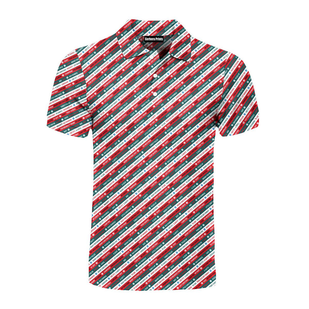 Christmas Xmas Funny Rude Joke - Funny Golf Polo Shirt-Polo Shirt For Men-Gerbera Prints