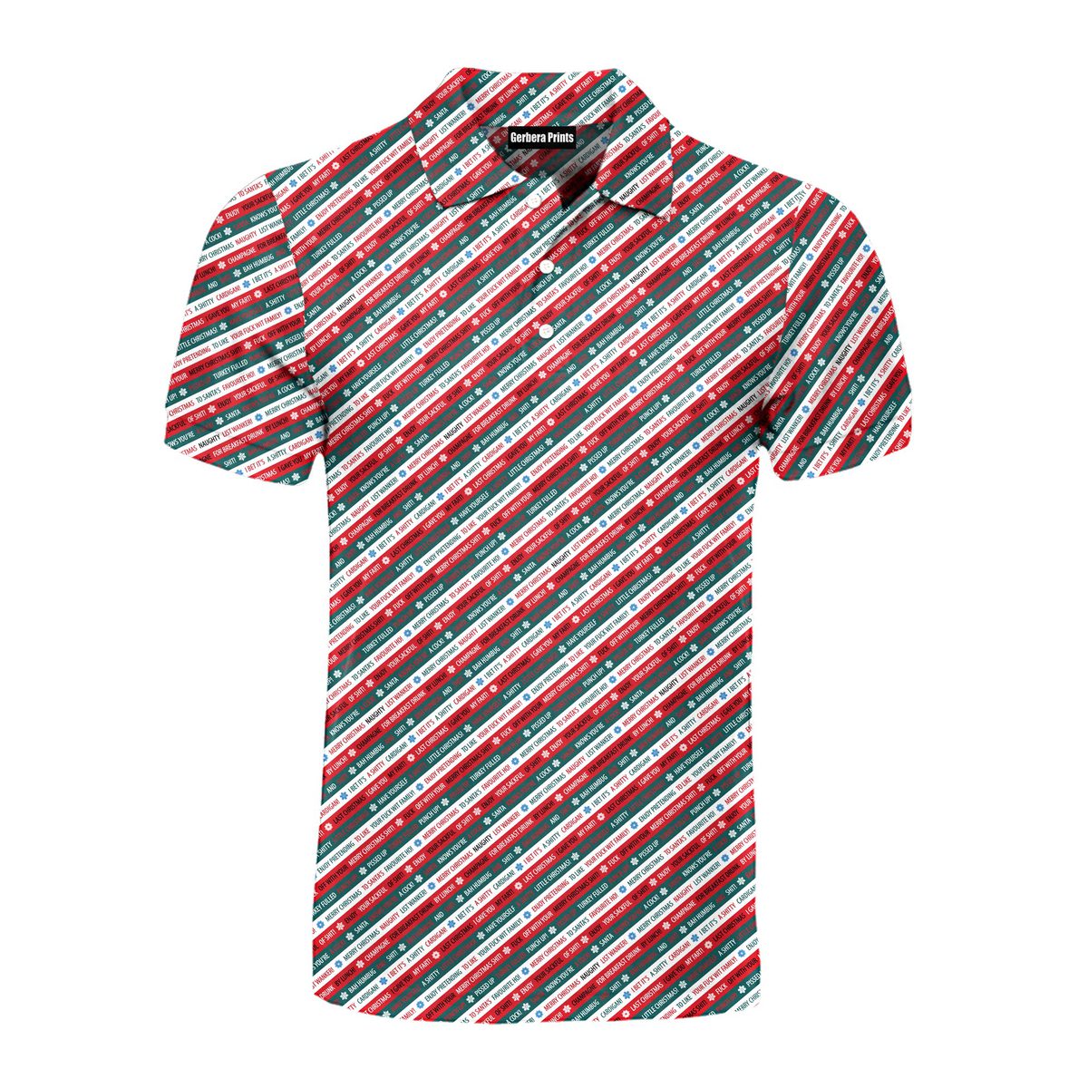 Christmas Xmas Funny Rude Joke - Funny Golf Polo Shirt-Polo Shirt For Men-Gerbera Prints