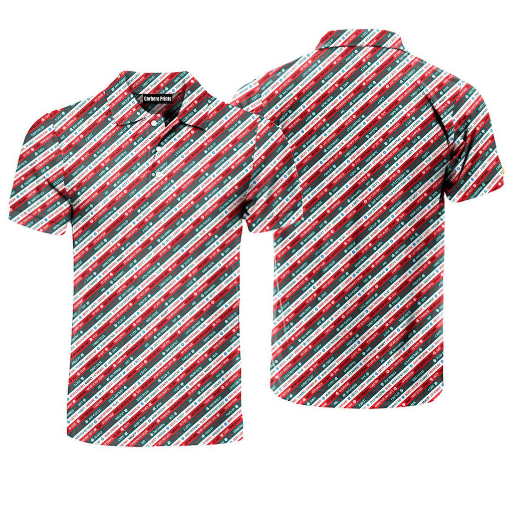 Christmas Xmas Funny Rude Joke - Funny Golf Polo Shirt-Polo Shirt For Men-Gerbera Prints