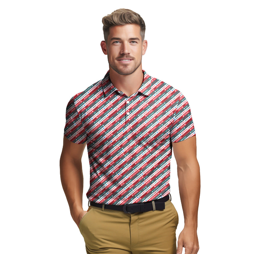 Christmas Xmas Funny Rude Joke - Funny Golf Polo Shirt-Polo Shirt For Men-Gerbera Prints