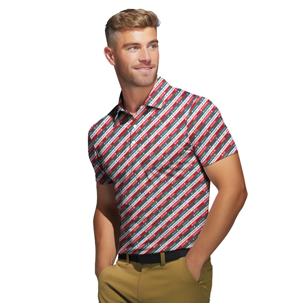 Christmas Xmas Funny Rude Joke - Funny Golf Polo Shirt-Polo Shirt For Men-Gerbera Prints