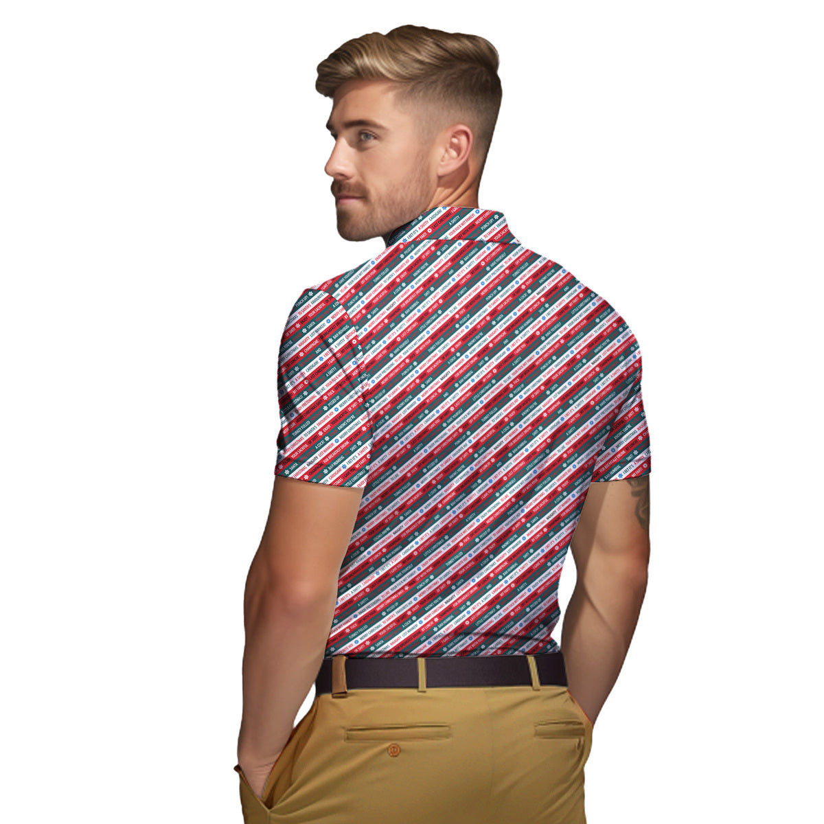 Christmas Xmas Funny Rude Joke - Funny Golf Polo Shirt-Polo Shirt For Men-Gerbera Prints