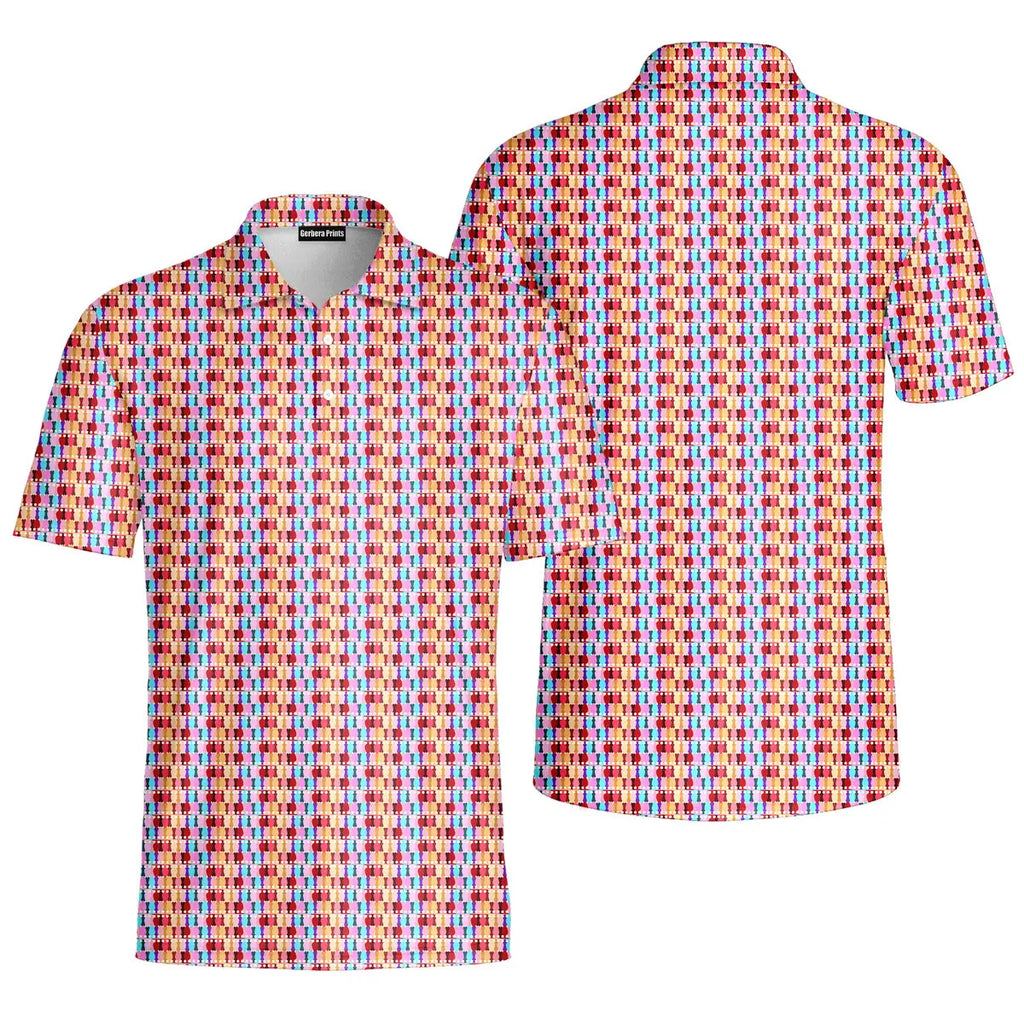 Colorful Butt Plug-Polo Shirt For Men-Gerbera Prints