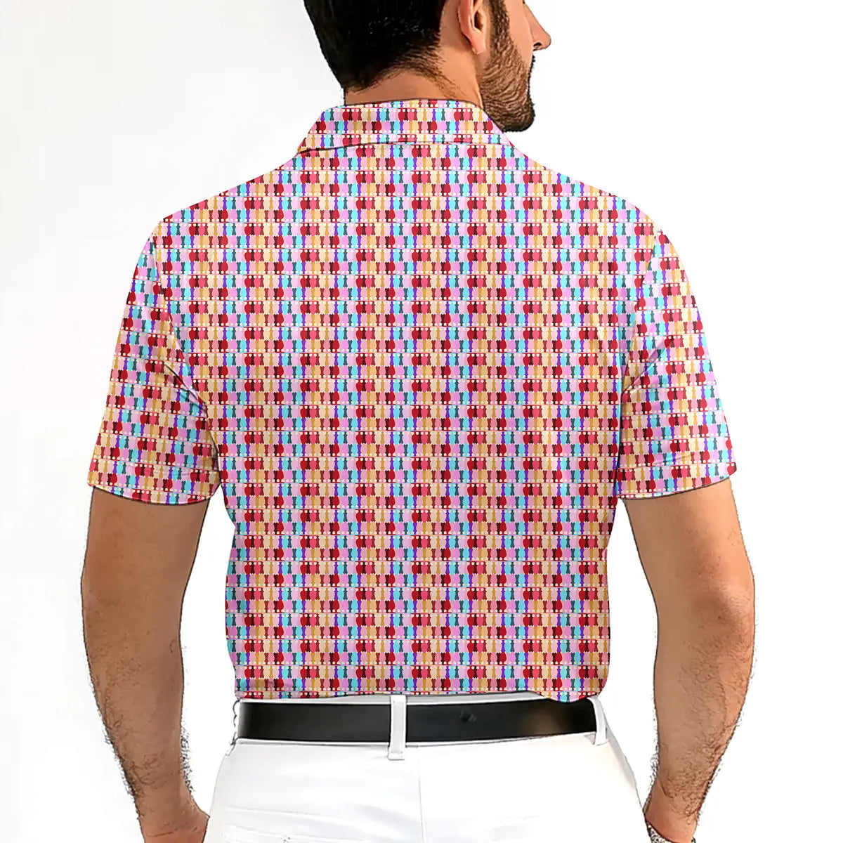 Colorful Butt Plug-Polo Shirt For Men-Gerbera Prints