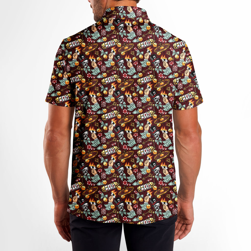 Lucky Skull Aloha - Golf Polo Shirt-Polo Shirt For Men-Gerbera Prints