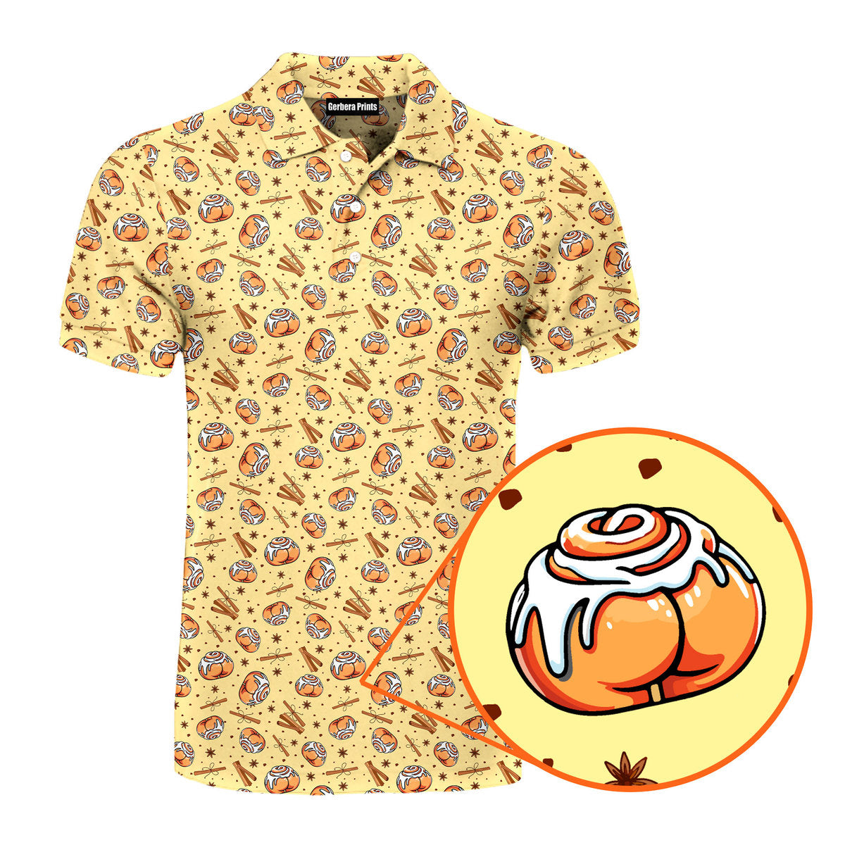 Cinnamon Roll Buns Cookie Cutter - Funny Golf Polo Shirt 