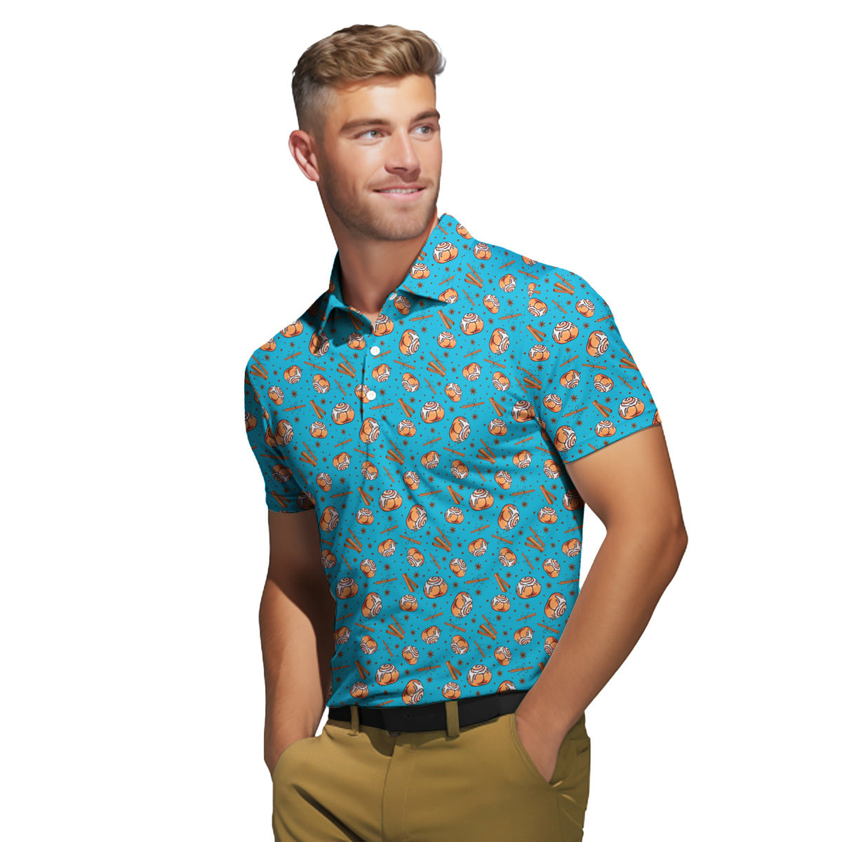 Cinnamon Roll Buns Cookie Cutter - Funny Golf Polo Shirt 