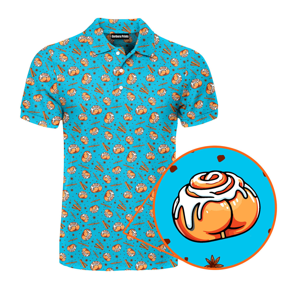 Cinnamon Roll Buns Cookie Cutter - Funny Golf Polo Shirt 