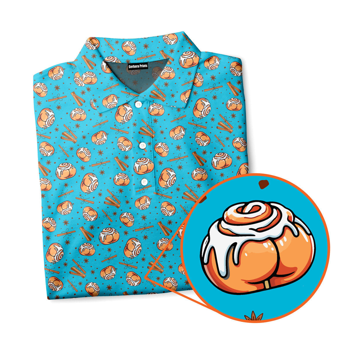 Cinnamon Roll Buns Cookie Cutter - Funny Golf Polo Shirt 