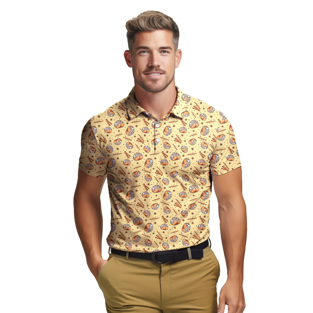 Cinnamon Roll Buns Cookie Cutter - Funny Golf Polo Shirt 